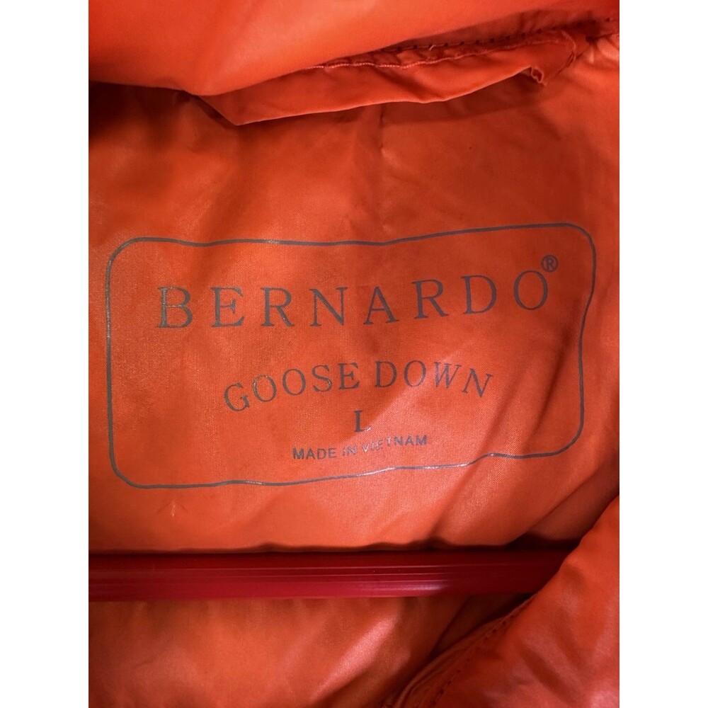 Bernardo Goose Down Full Zip Puffer Vest Grey coral Womens Large Packable Hiking - Picture 2 of 7